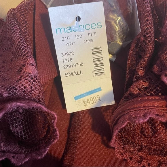 NWT Maurice’s burgundy dress with lace  overlay BEAUTIFUL! - Picture 9 of 11